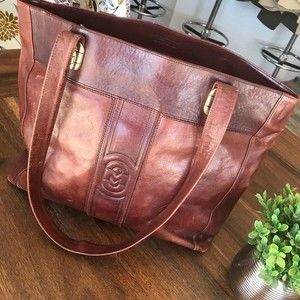 Marino Orlandi Vintage Leather Large Tote Shoulder Bag